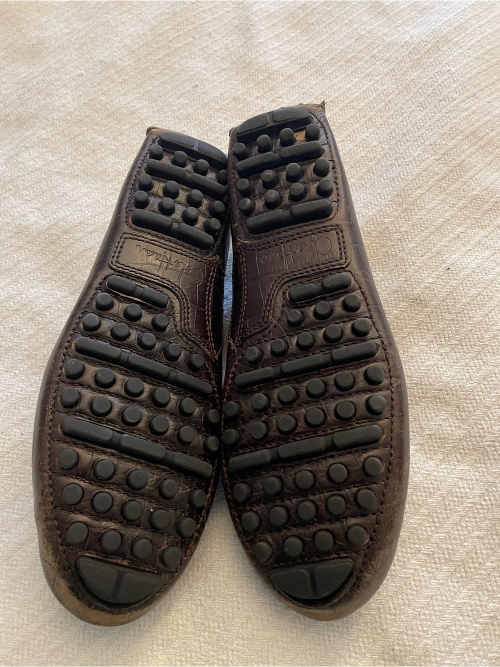 Cole Haan Dark Brown Croc-Embossed Leather Penny Loafers - Picture 5 of 7